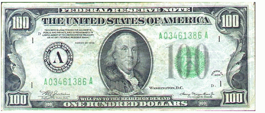 one hundred dollar bill for grinch
